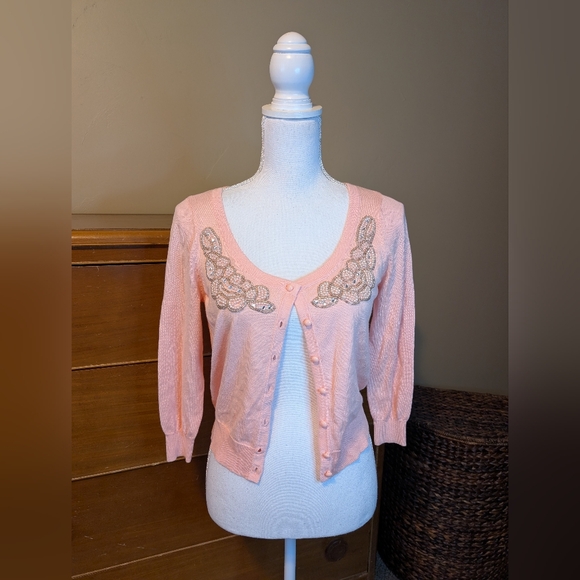 NWT Candies Embellished Sweater Beads Pearls Sz M - Picture 9 of 12